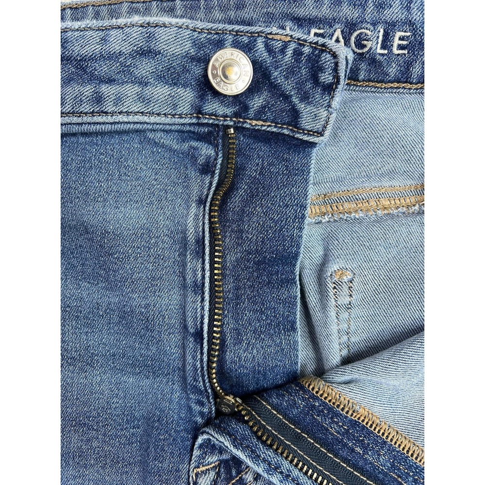 American Eagle Mom Jeans Womens 14 Blue Medium Wash High Rise Stretch Denim - Picture 4 of 14